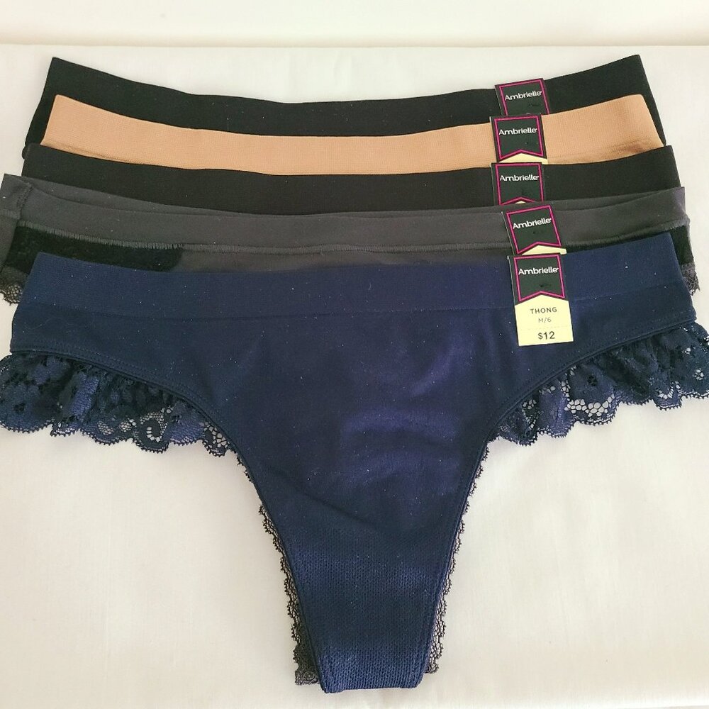 Ambrielle Thongs, size M - set of 5 - NWT